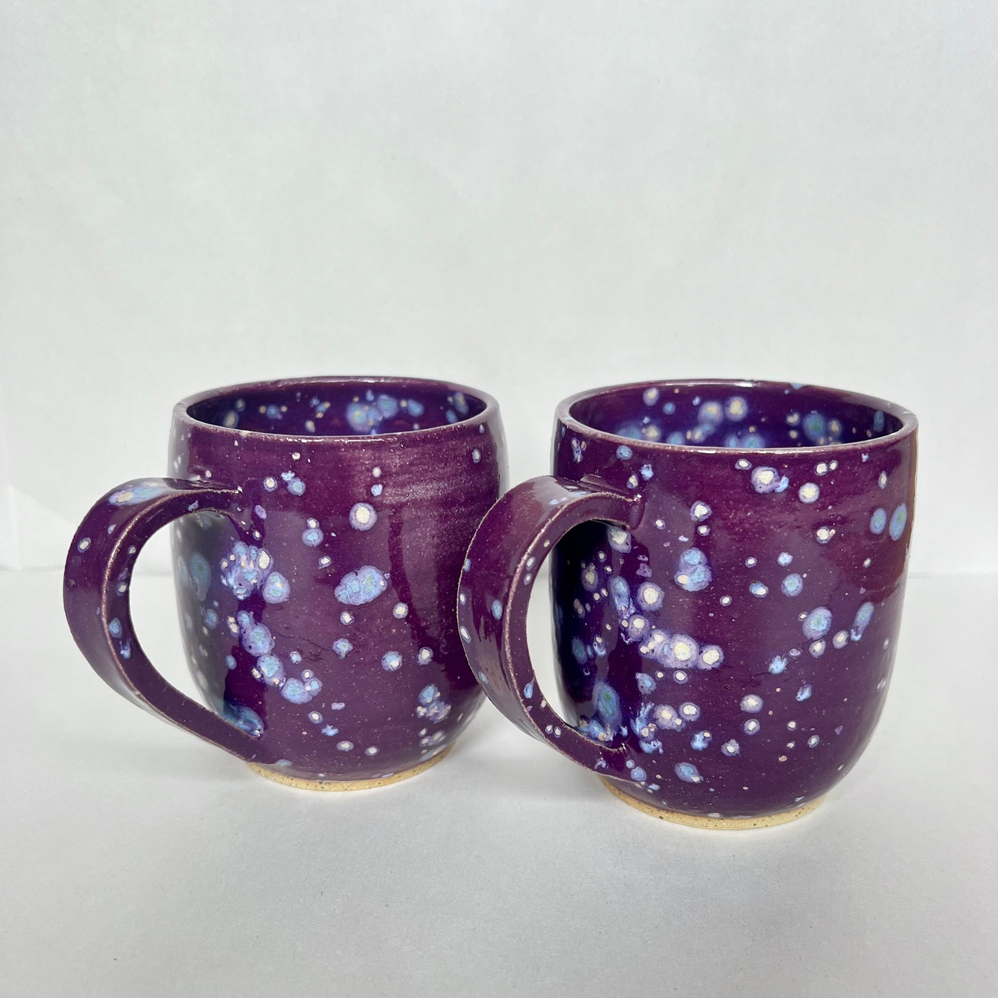 Juego de tazas con efecto niebla de lavanda